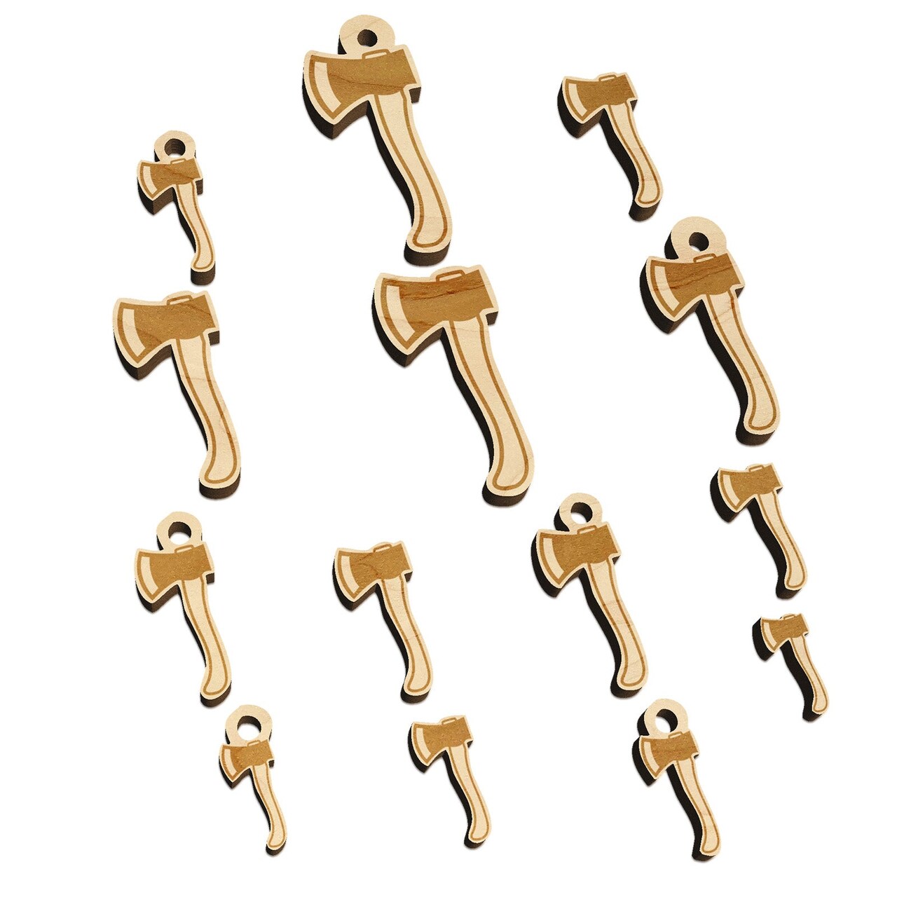 Wood Cutting Axe Mini Wood Shape Charms Jewelry DIY Craft